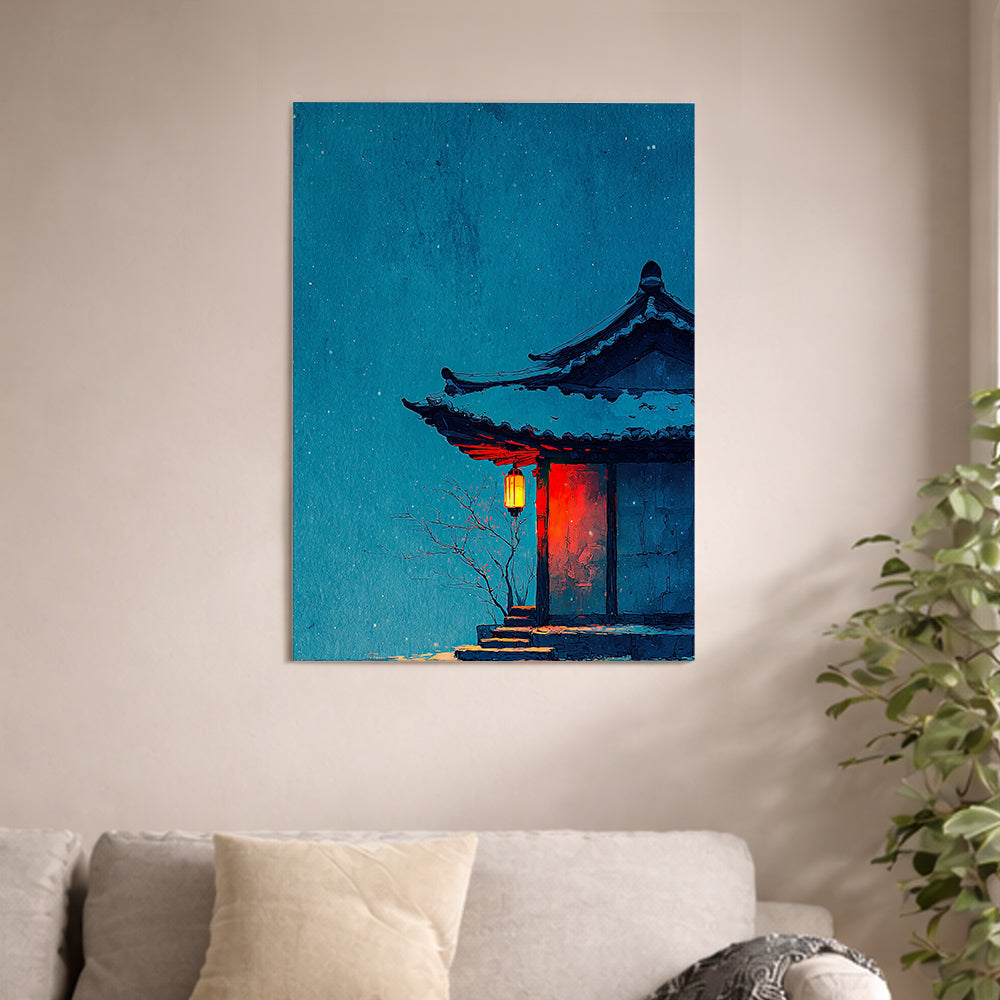 Lantern Beneath Winter Eaves