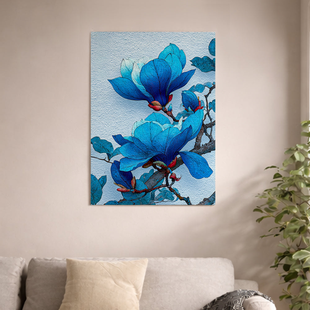 Blue magnolia in the winter
