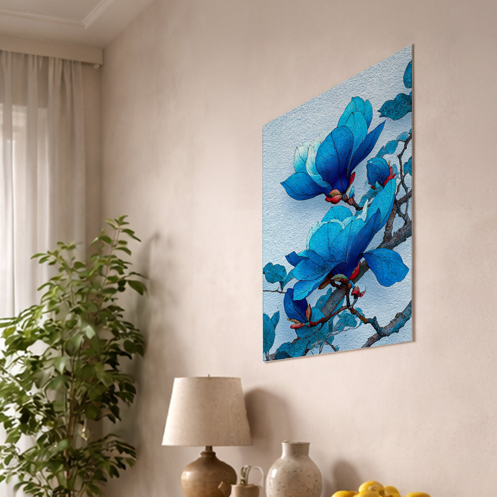 Blue magnolia in the winter