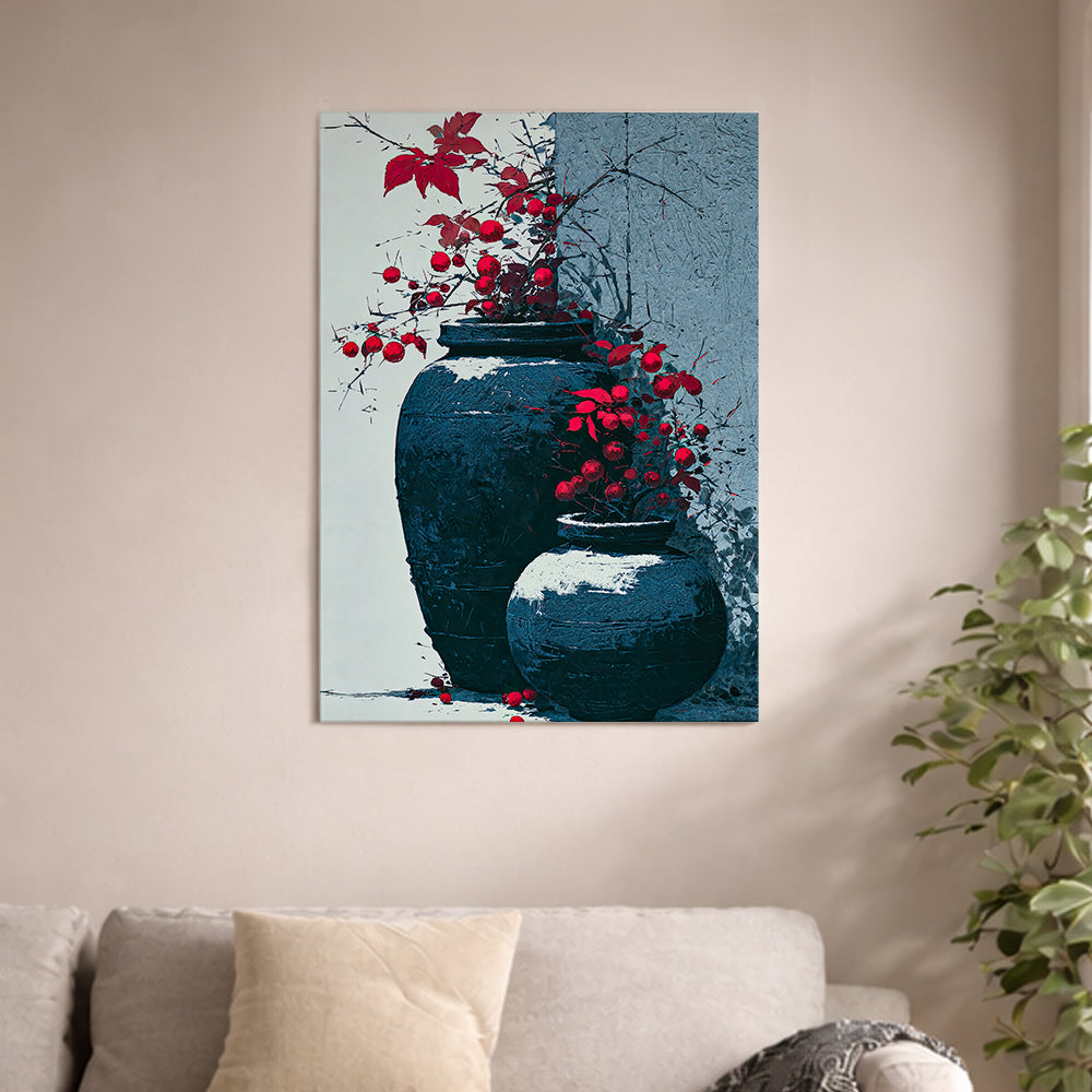 Crimson Berries and Winter Onggi
