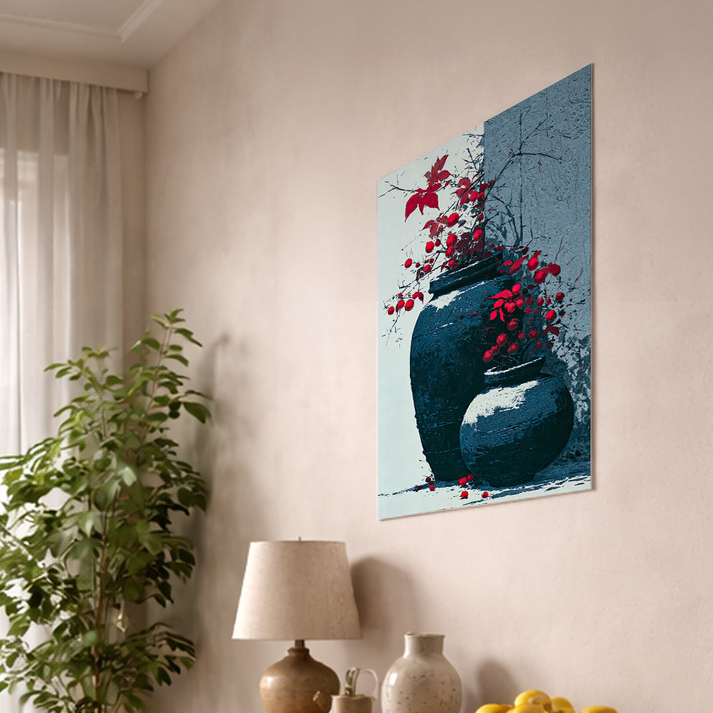 Crimson Berries and Winter Onggi