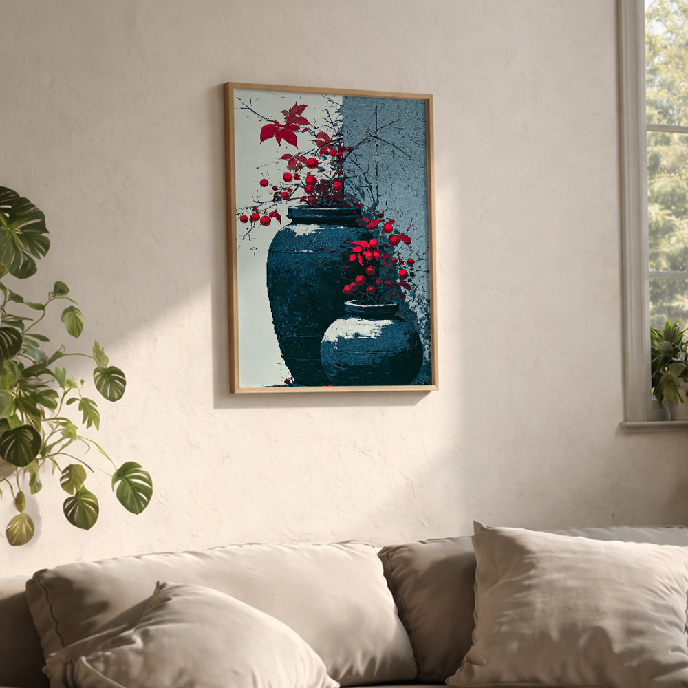 Crimson Berries and Winter Onggi